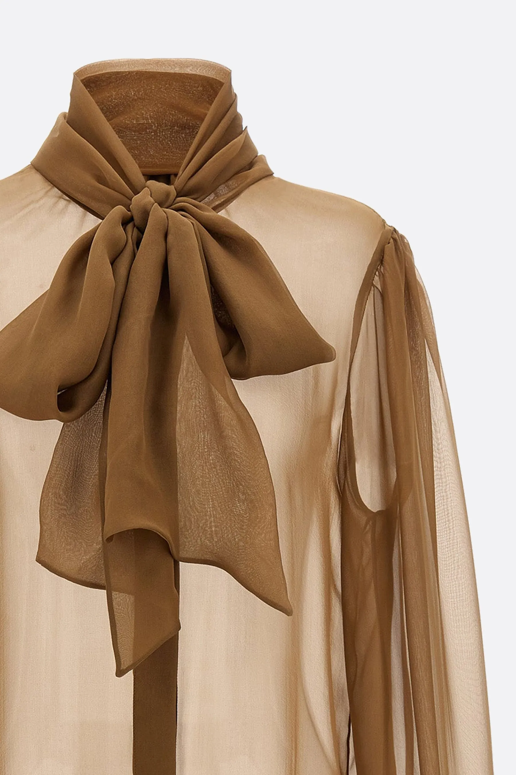 Silk Chiffon Blouse with Lavallière