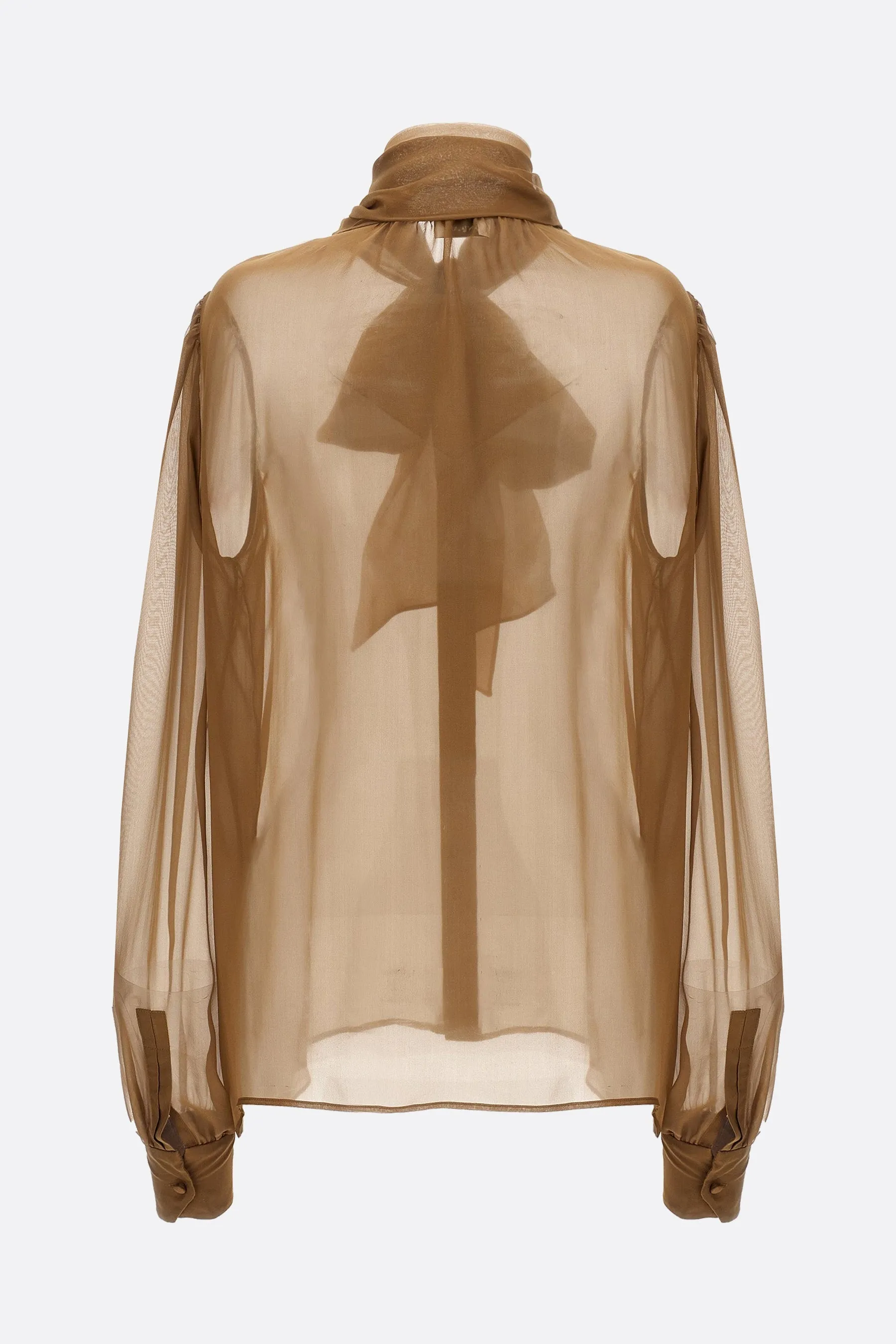 Silk Chiffon Blouse with Lavallière