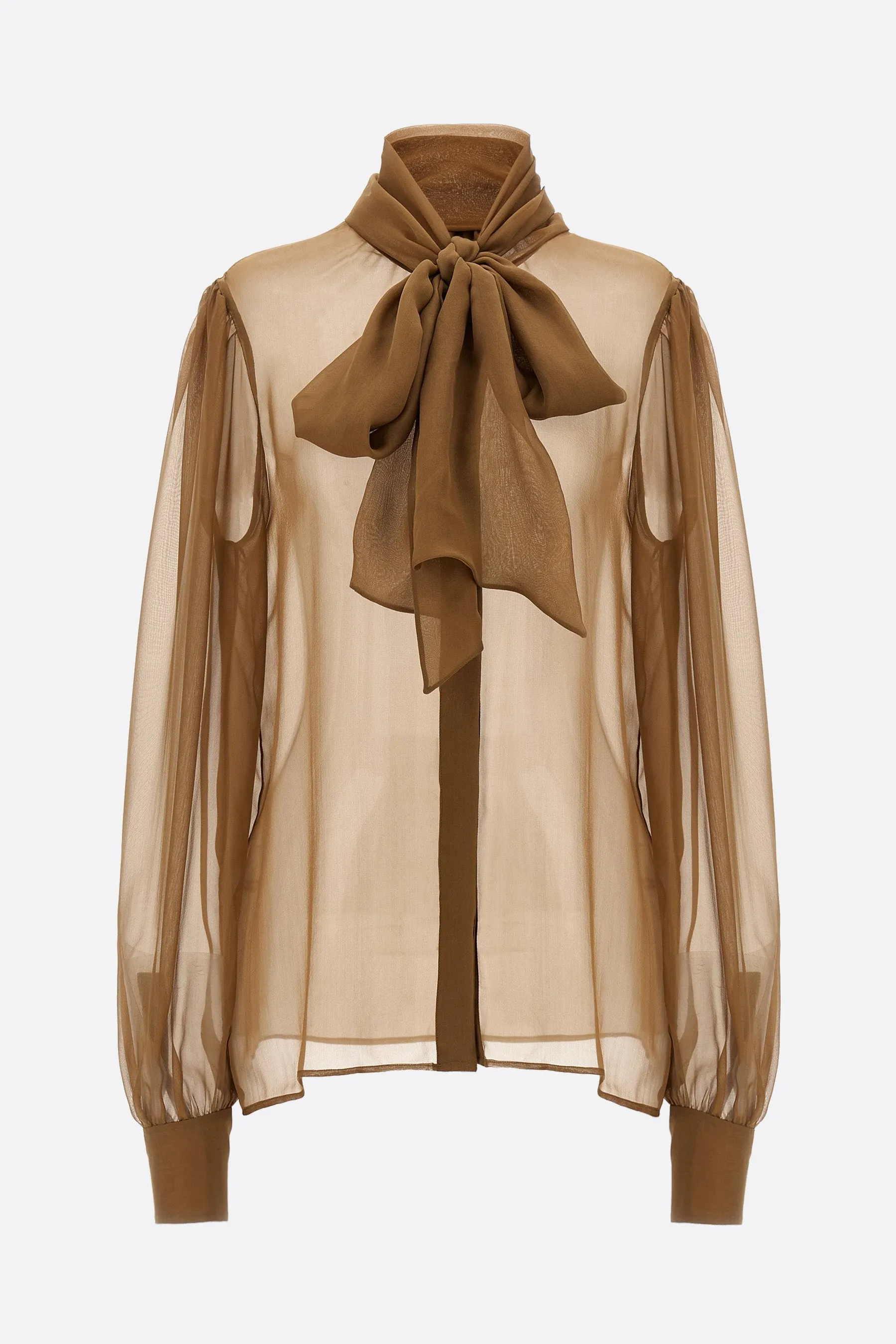 Silk Chiffon Blouse with Lavallière