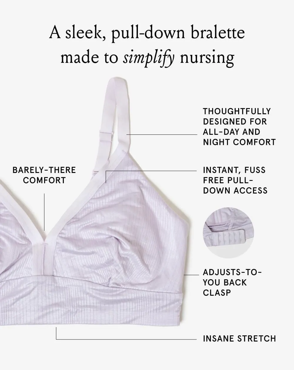 The Effortless Bra for Pregnancy, Postpartum & Nursing, Soft, Seamless, Stretchy & Wireless Pull-Down Maternity Bra