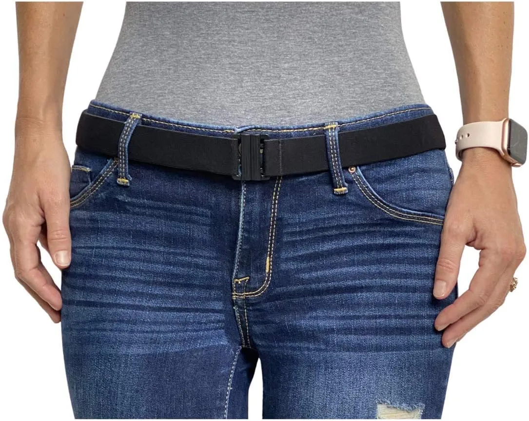 TIGHTS UP Soft Stretchy Belt, Flat Buckle (NO BELT LOOPS REQUIRED) Great for LEGGINGS/JEANS