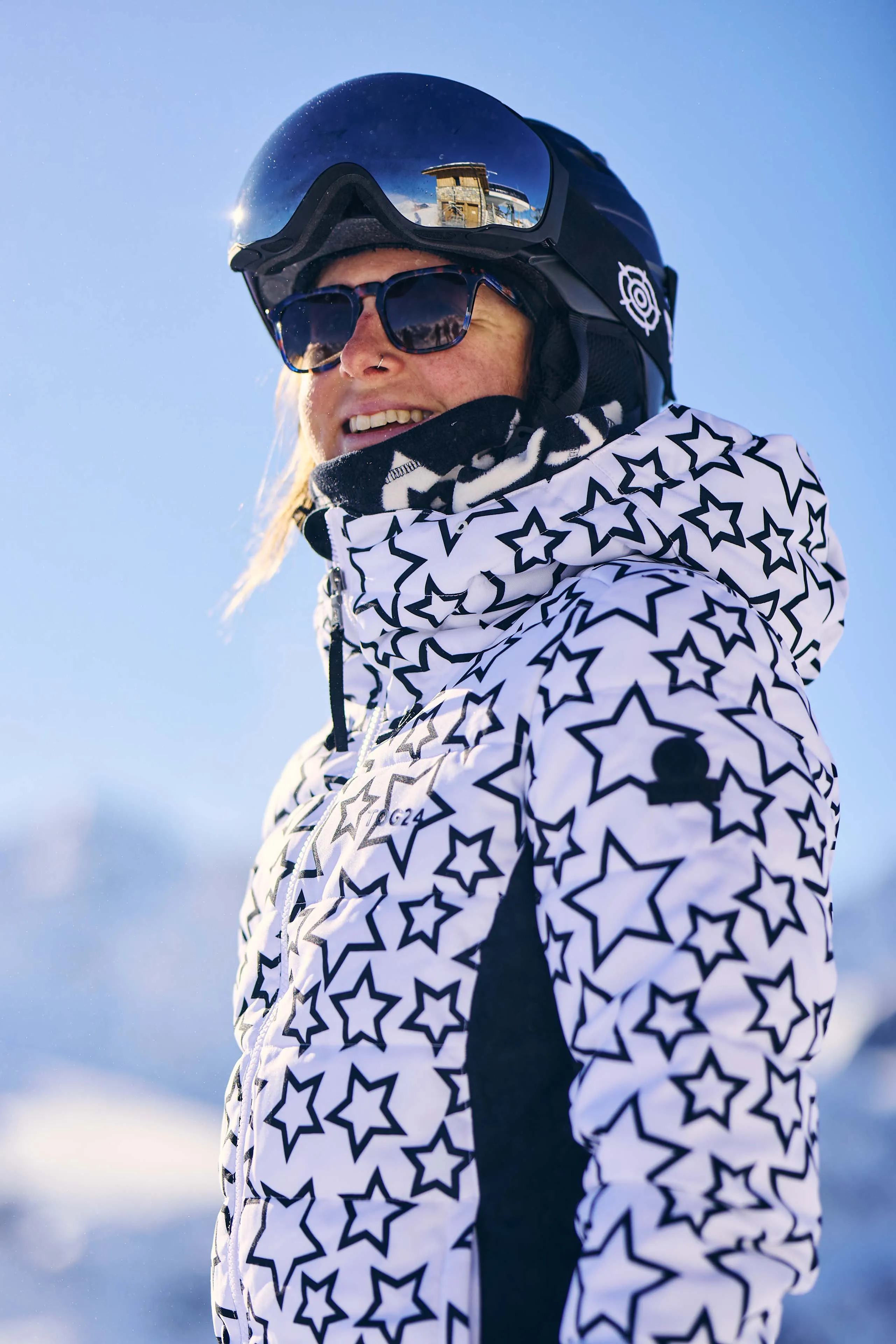 Vermont Womens Ski Jacket - Black/Optic White Outline Star