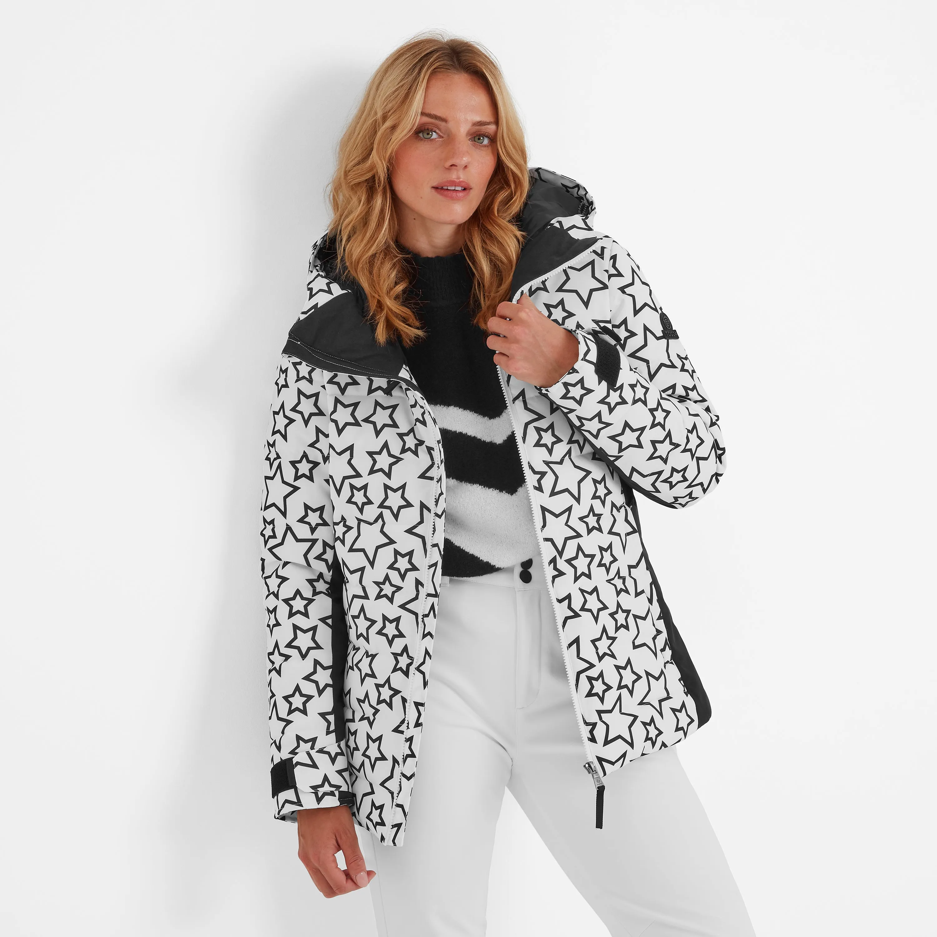 Vermont Womens Ski Jacket - Black/Optic White Outline Star