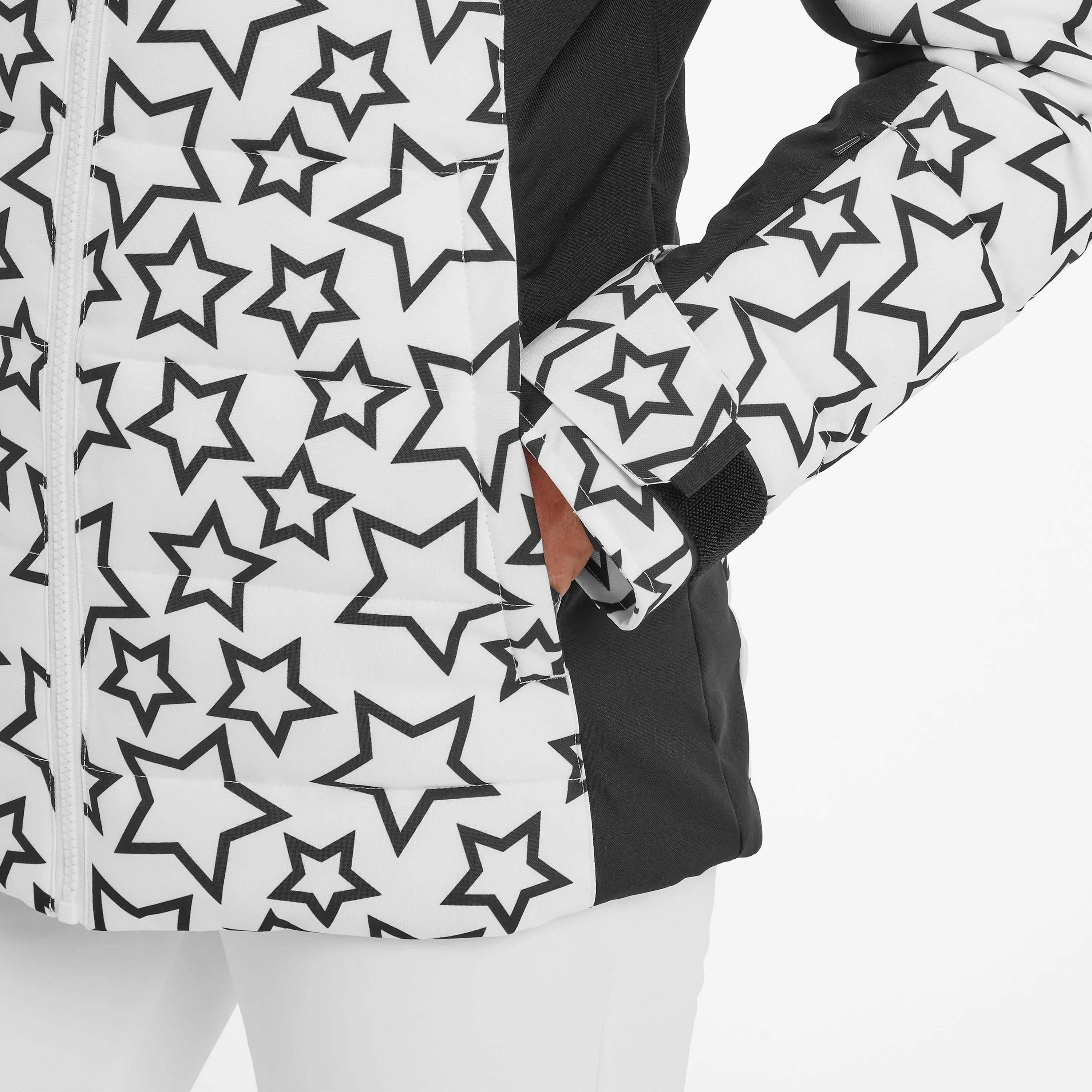 Vermont Womens Ski Jacket - Black/Optic White Outline Star