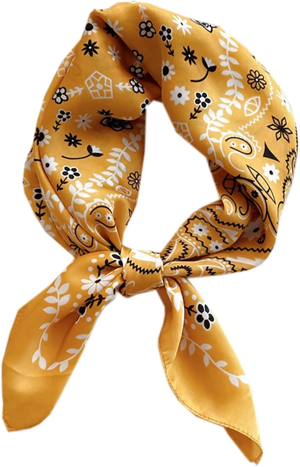 WENLOOY Square Satin Silk Feeling Hair Scarf Headscarf for Women/Men's Necktie Silk Bandanas Pocket Square