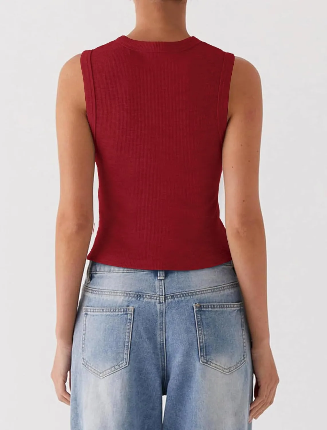 Womens Going Out Tops Summer Spring Ribbed Tank Sexy Crop Cute Y2K Button Down T Shirts Fashion Clothes 2025