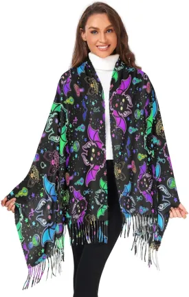 Women's Scarf Shawl Cashmere Feel Scarves Fashion Soft Winter Warm Large Scarf with Tassel