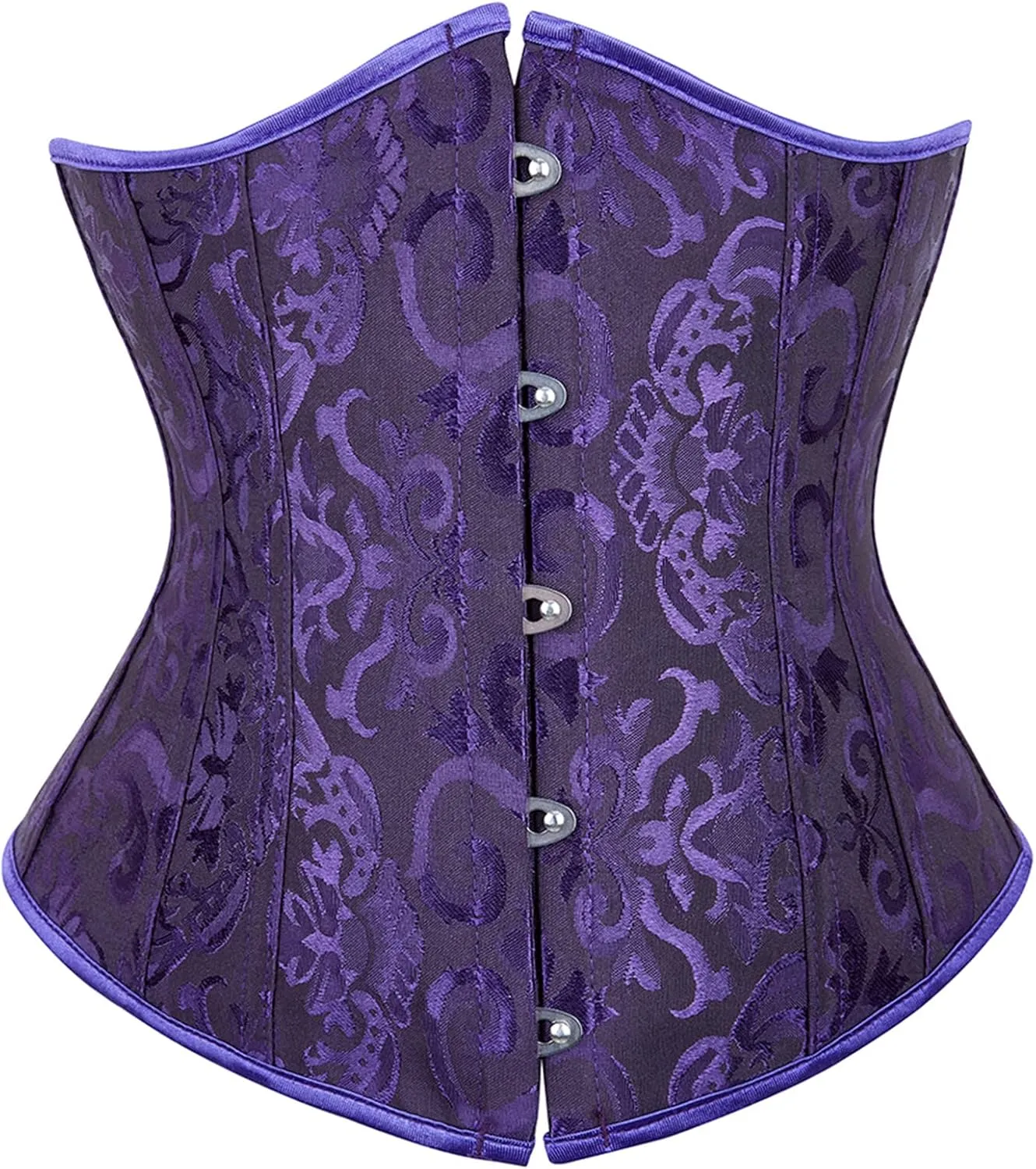 Zhitunemi Women's Lace Up Boned Jacquard Brocade Waist Training Underbust Corset