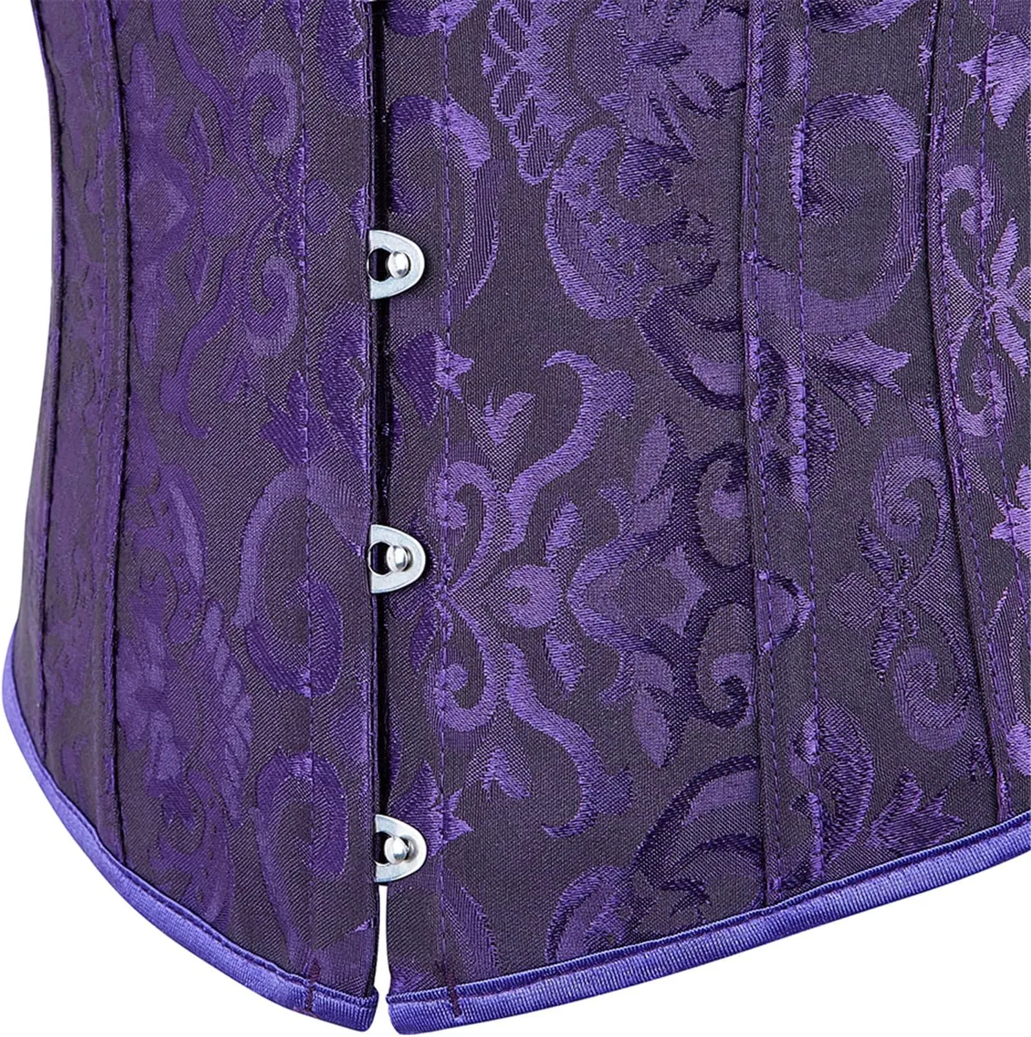Zhitunemi Women's Lace Up Boned Jacquard Brocade Waist Training Underbust Corset